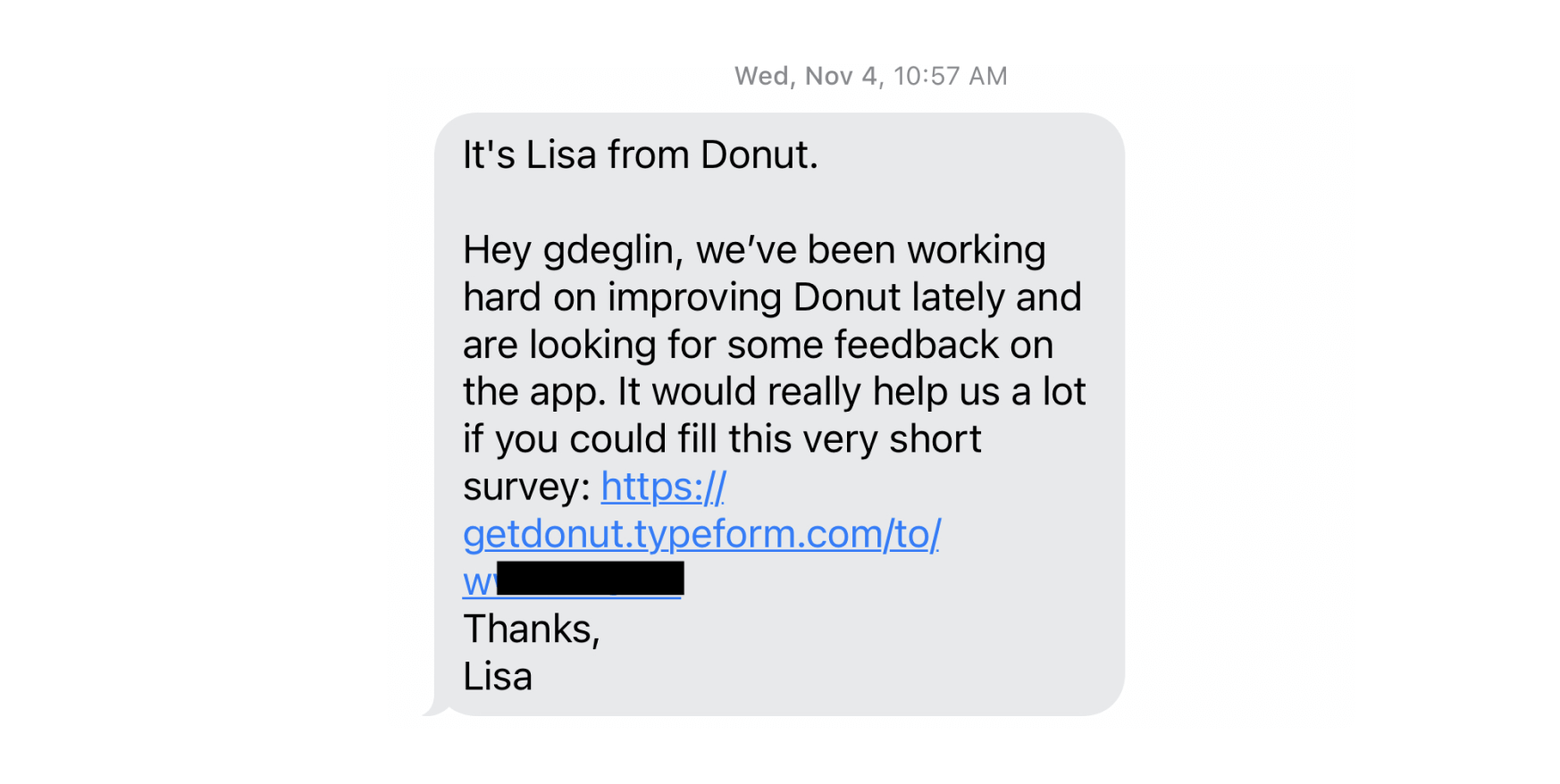 Text notification