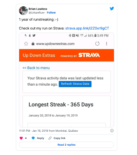 FitBit tweet example