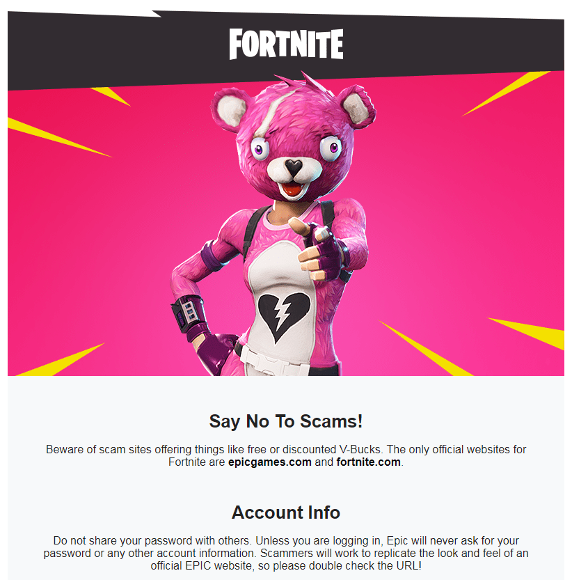 Fortnite email 