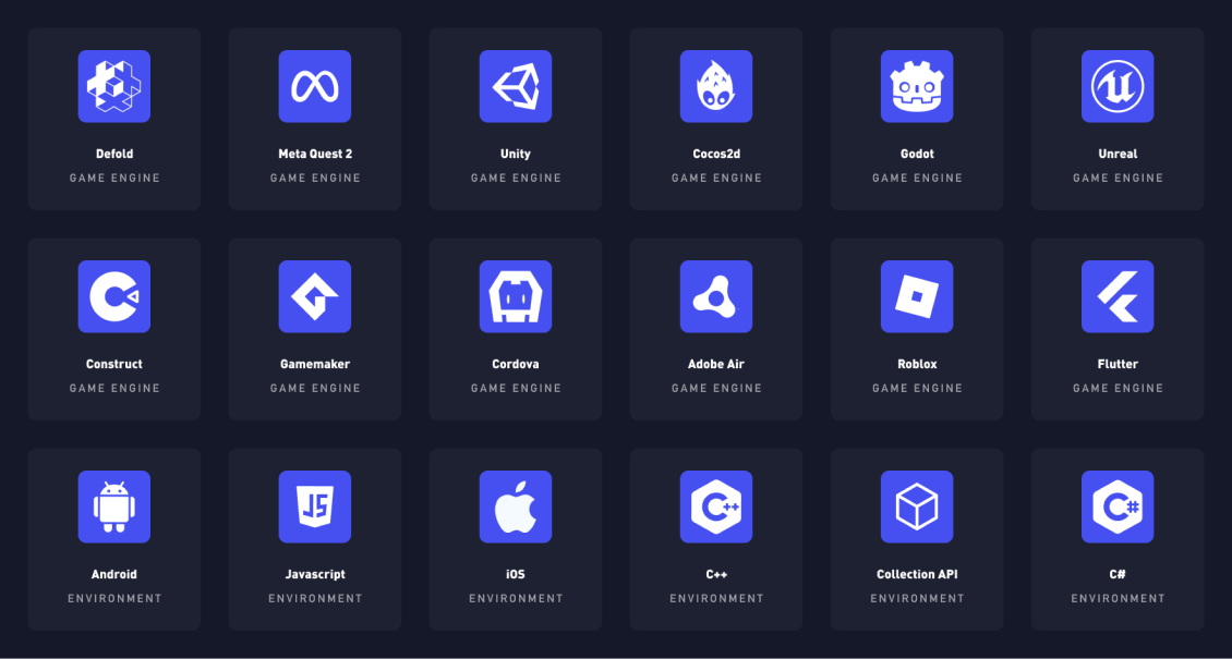 gameanalytics supported engines and environments